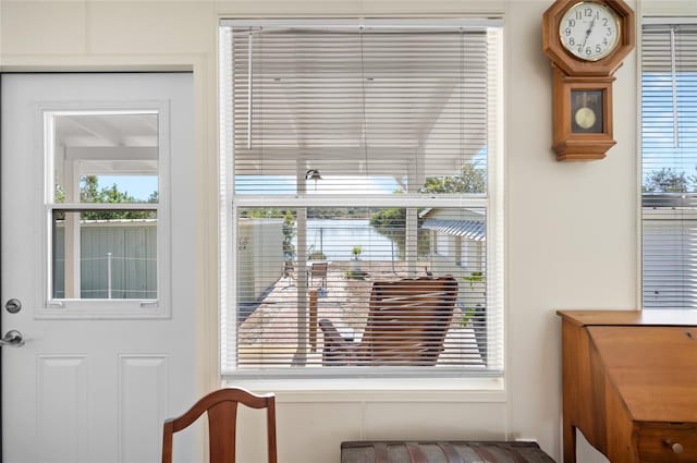 doorway to outside with a healthy amount of sunlight