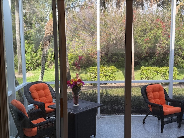 sunroom / solarium with a healthy amount of sunlight