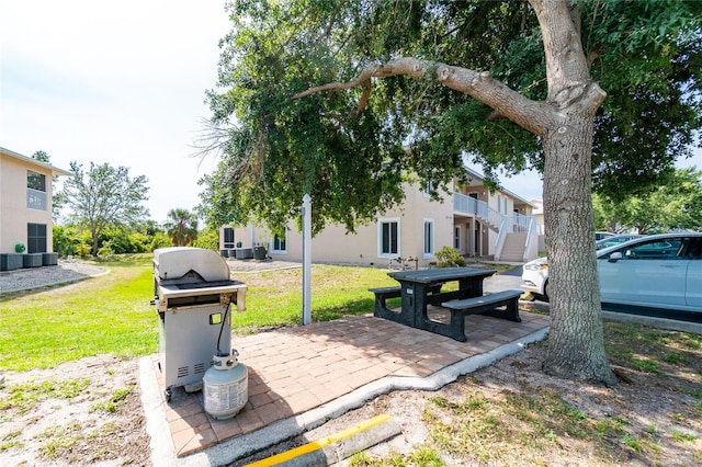 view of patio with area for grilling