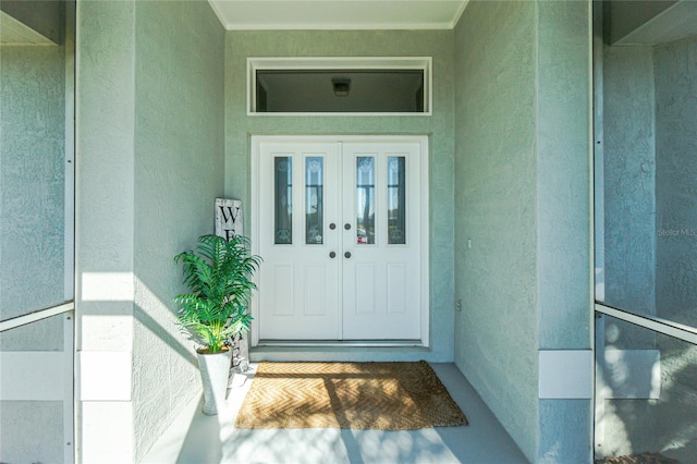 view of exterior entry with french doors