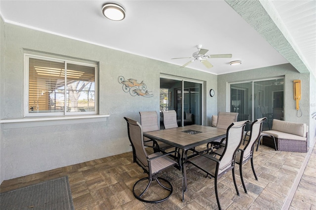 view of patio / terrace with ceiling fan