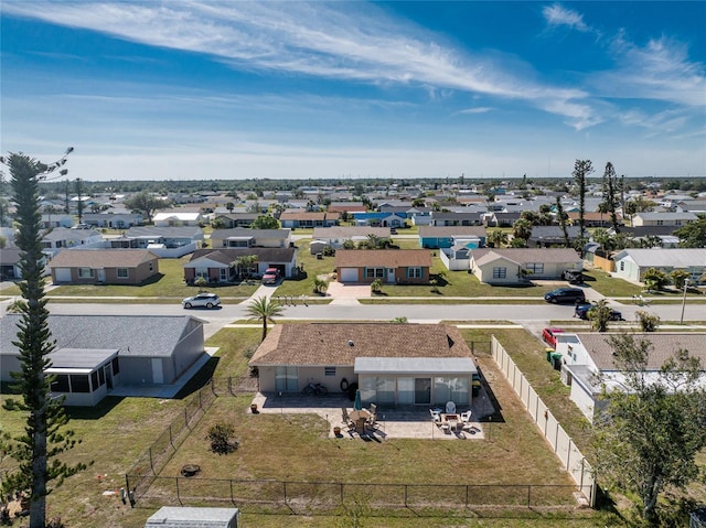 aerial view with a residential view