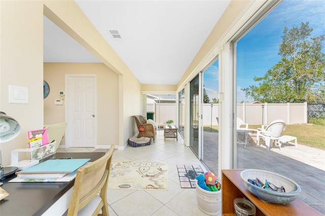 sunroom / solarium with visible vents