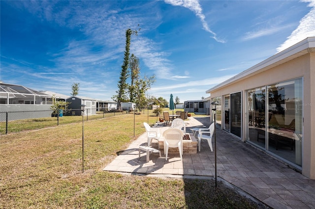 exterior space with a residential view, a patio area, and fence