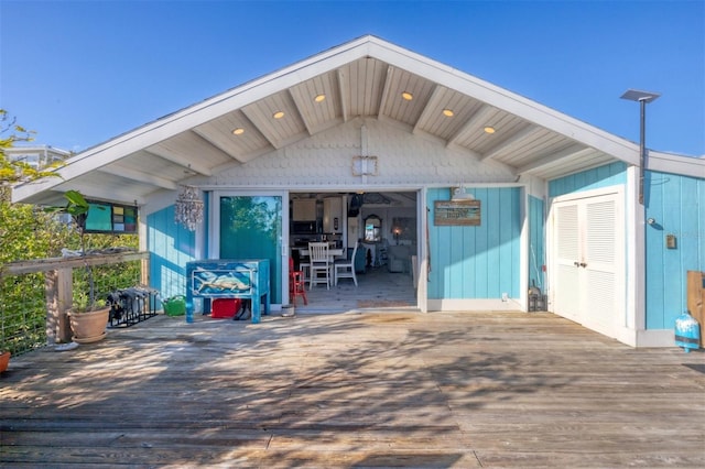 exterior space with a wooden deck