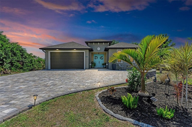 view of front of home featuring a garage