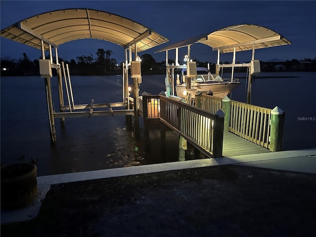 dock area with boat lift