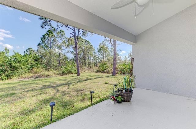 view of patio / terrace with ceiling fan