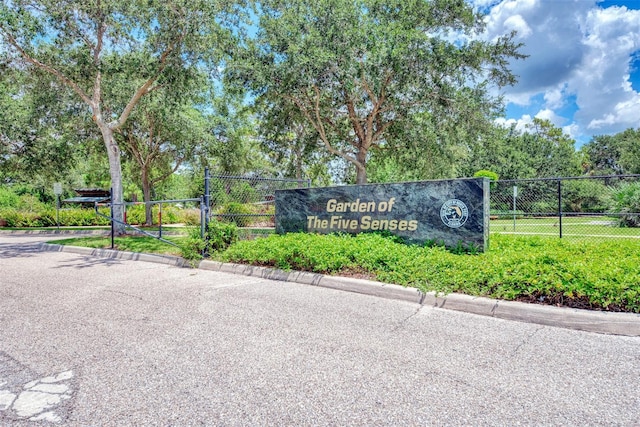 view of community sign