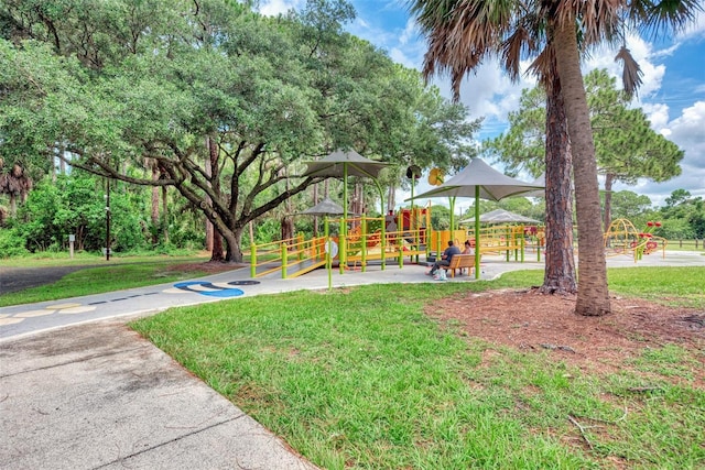 view of yard featuring a playground