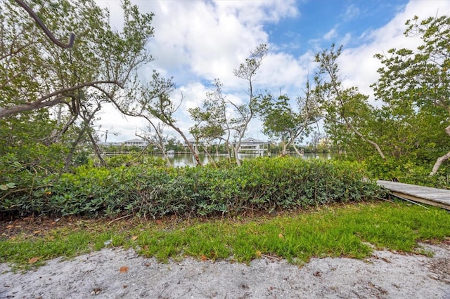 view of yard featuring a water view