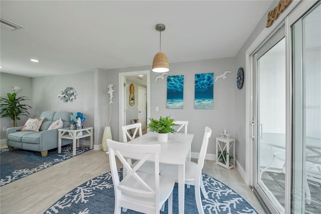 view of dining area