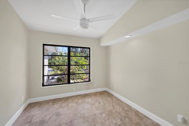 empty room featuring ceiling fan