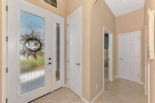 view of tiled entrance foyer