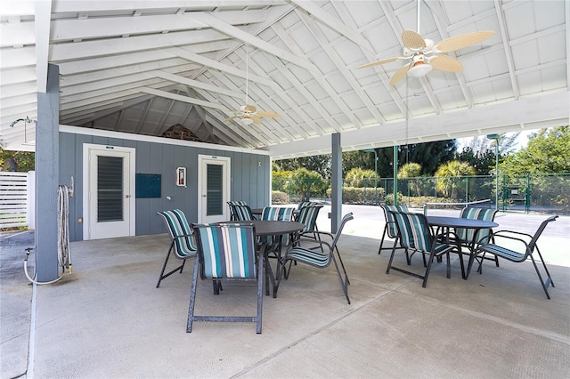 view of patio / terrace with ceiling fan