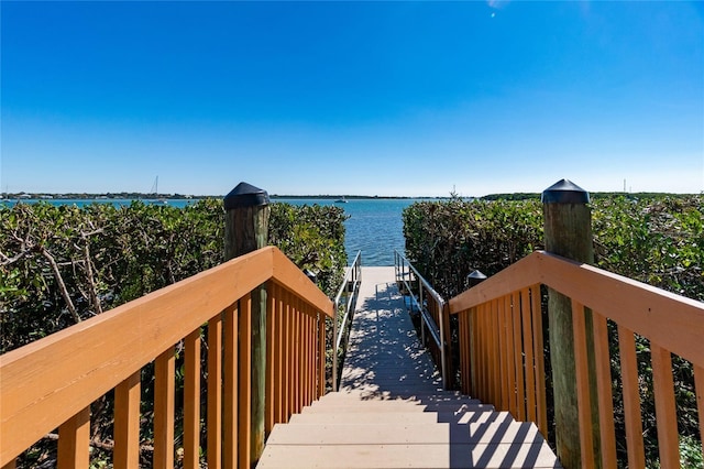 view of community featuring a water view