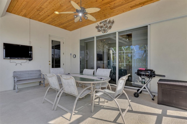 view of patio with ceiling fan