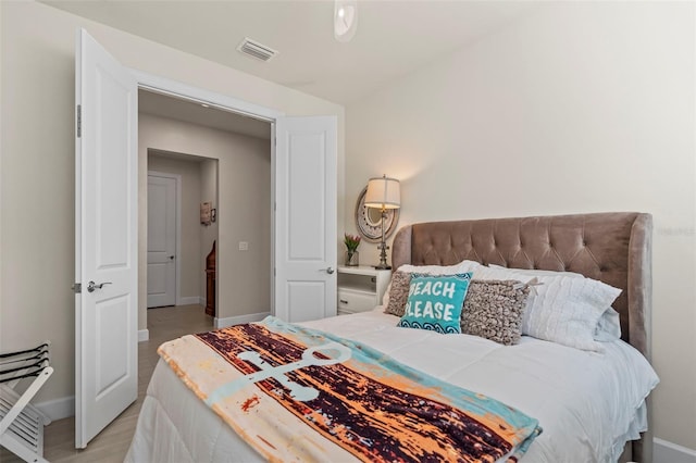 bedroom featuring light hardwood / wood-style flooring