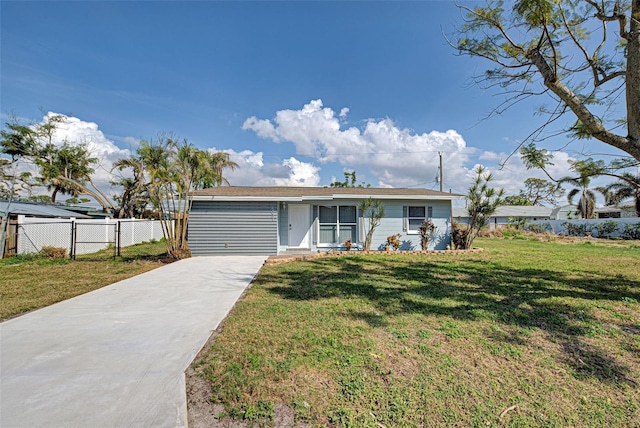 view of front of home with a front yard