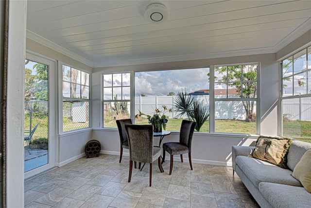 sunroom featuring a wealth of natural light