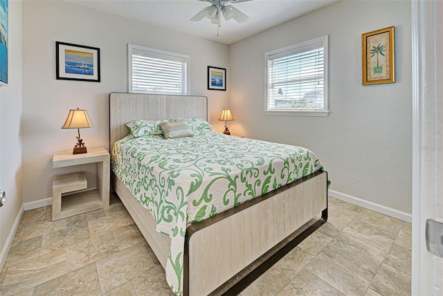 bedroom with ceiling fan