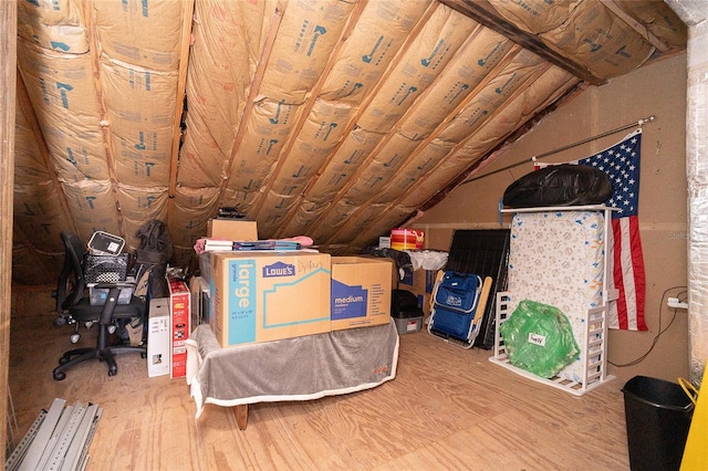 view of unfinished attic