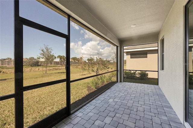 view of unfurnished sunroom