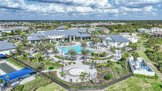 6237 Fish Eagle Ct, Nokomis, FL 34275 - aerial view of residential area featuring a pool