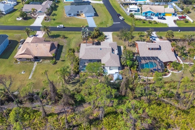 aerial view with a residential view