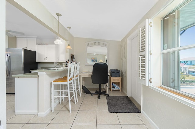 view of tiled office space