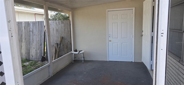 view of unfurnished sunroom