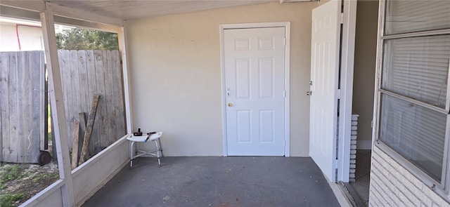 view of unfurnished sunroom