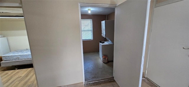 corridor with light hardwood / wood-style flooring