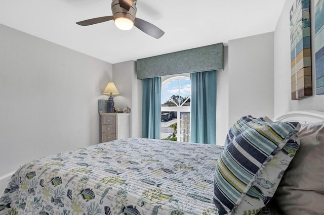 bedroom with a ceiling fan