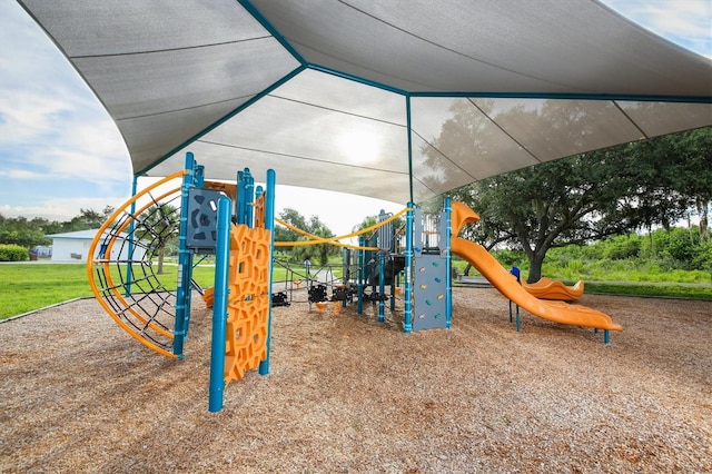 view of community jungle gym