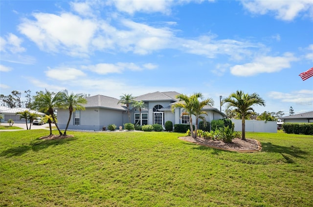 view of front of house with a front yard