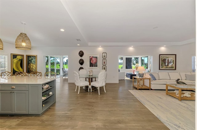 interior space with light hardwood / wood-style flooring