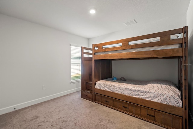 bedroom with carpet