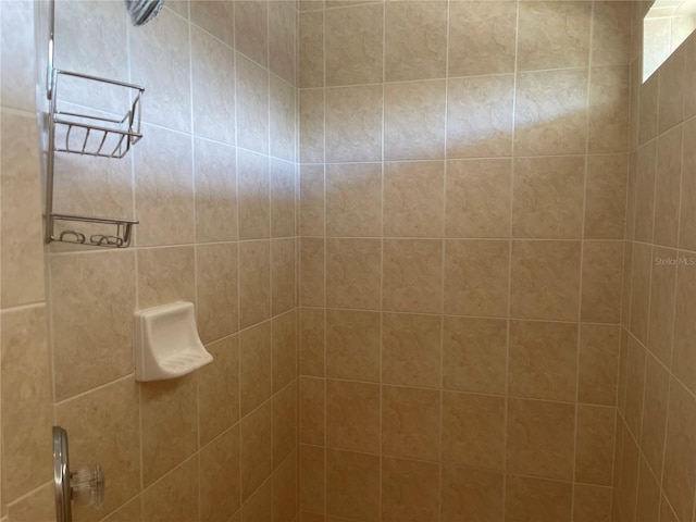 bathroom with tiled shower