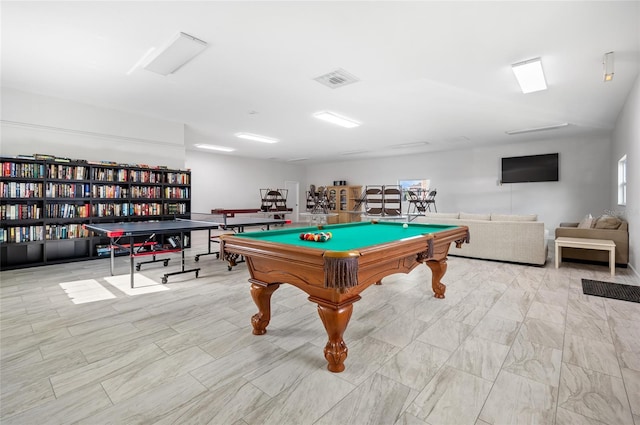 recreation room with billiards