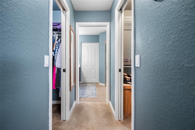 hallway featuring carpet