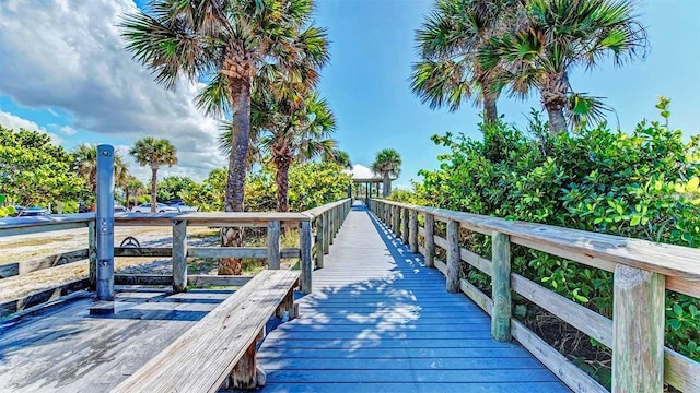 view of dock area