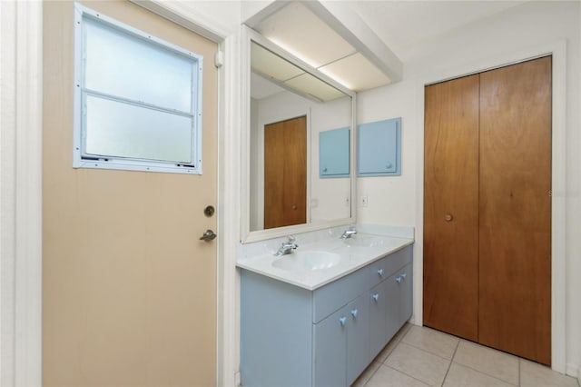 bathroom featuring vanity and tile patterned floors