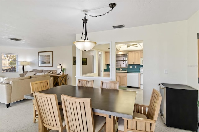 dining room with sink