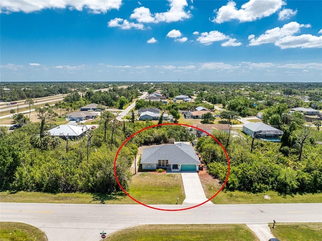 aerial view featuring a residential view