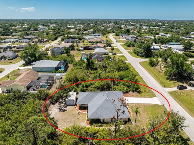 birds eye view of property featuring a residential view