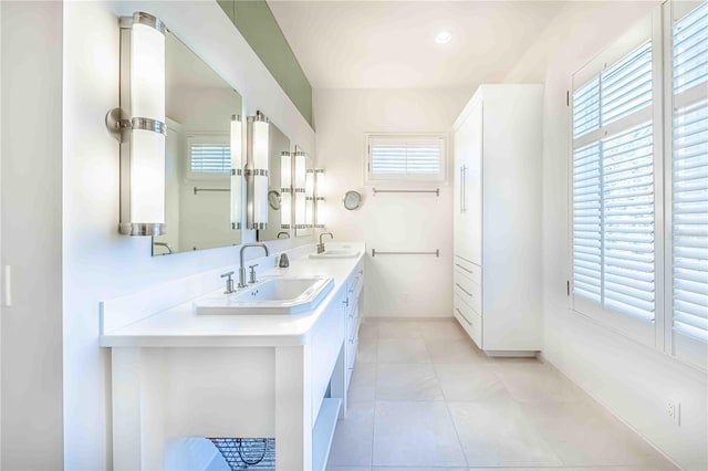 bathroom featuring vanity and tile patterned floors