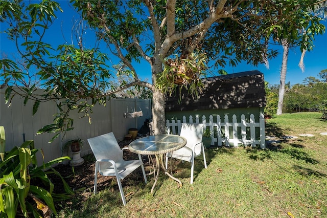 view of yard with fence