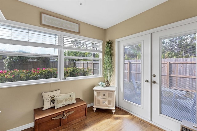 sunroom / solarium with french doors