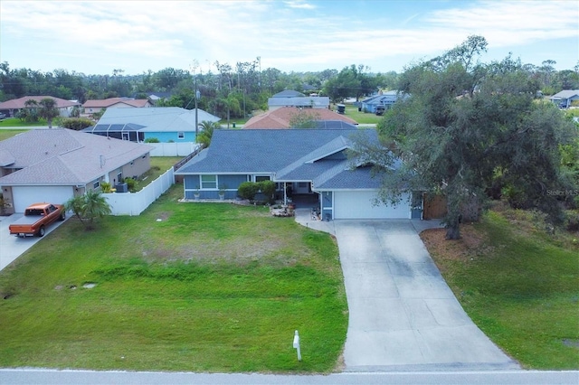 aerial view with a residential view